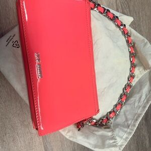 Steve Madden Handbags Coral Brona Patent Leather Detachable Strap Shoulder Bag